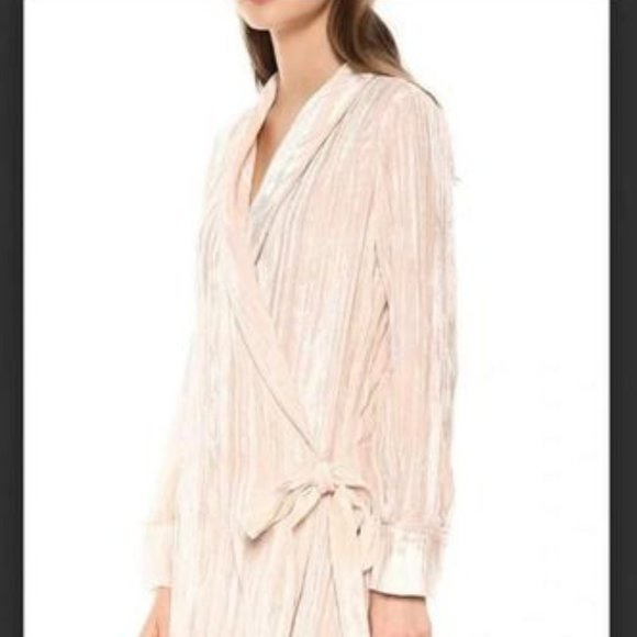 BCBGMAXAZRIA Velvet Robe Dress Aldmont Pink Color Size XS $300 - Picture 6 of 7